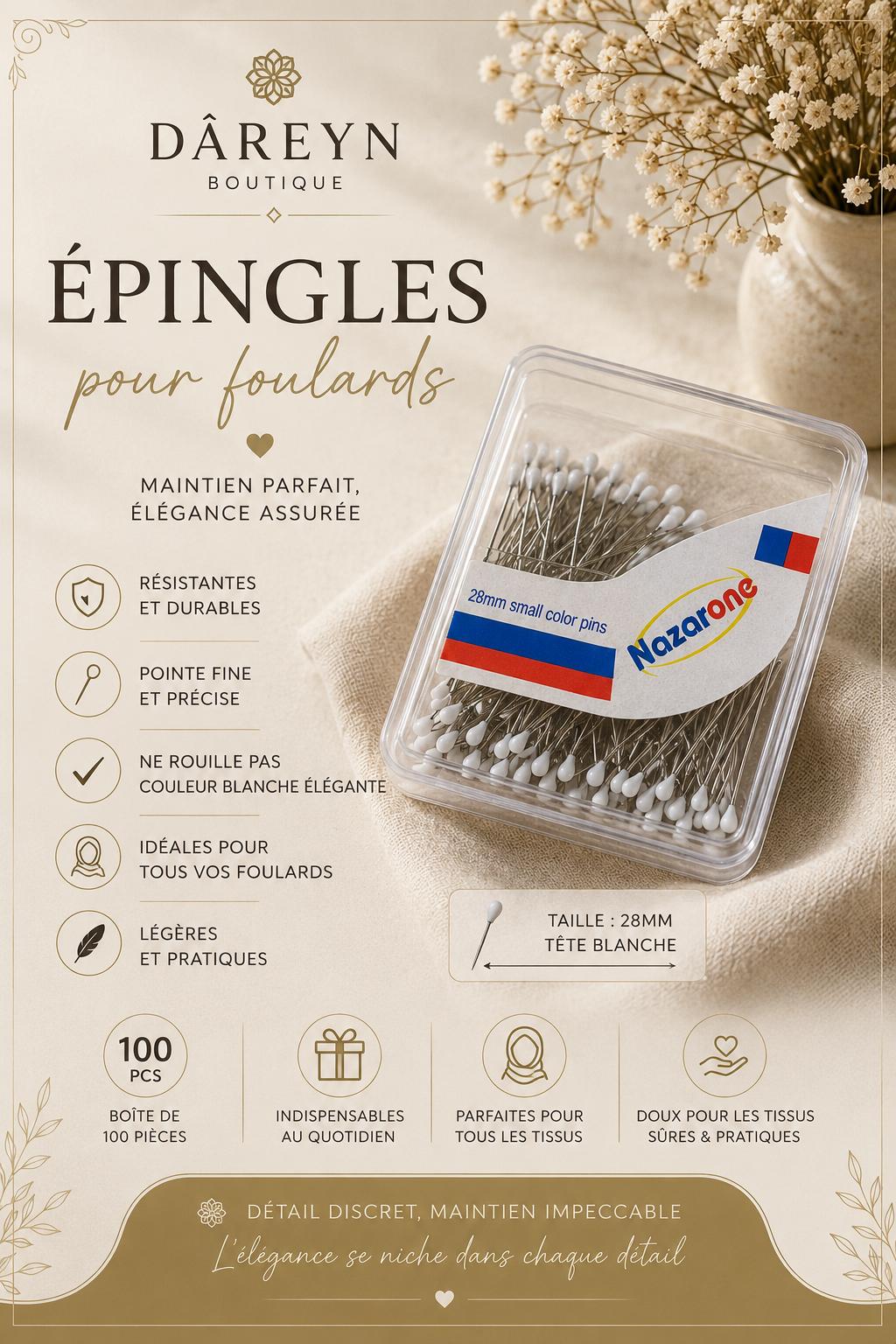 Épingle à Foulard – Élégante & Sécurisée